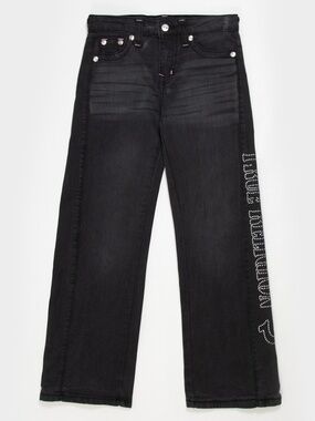 Viral Girl's Size 10 True Religion Leila Black Jeans Rhinestones Wide Leg NWT